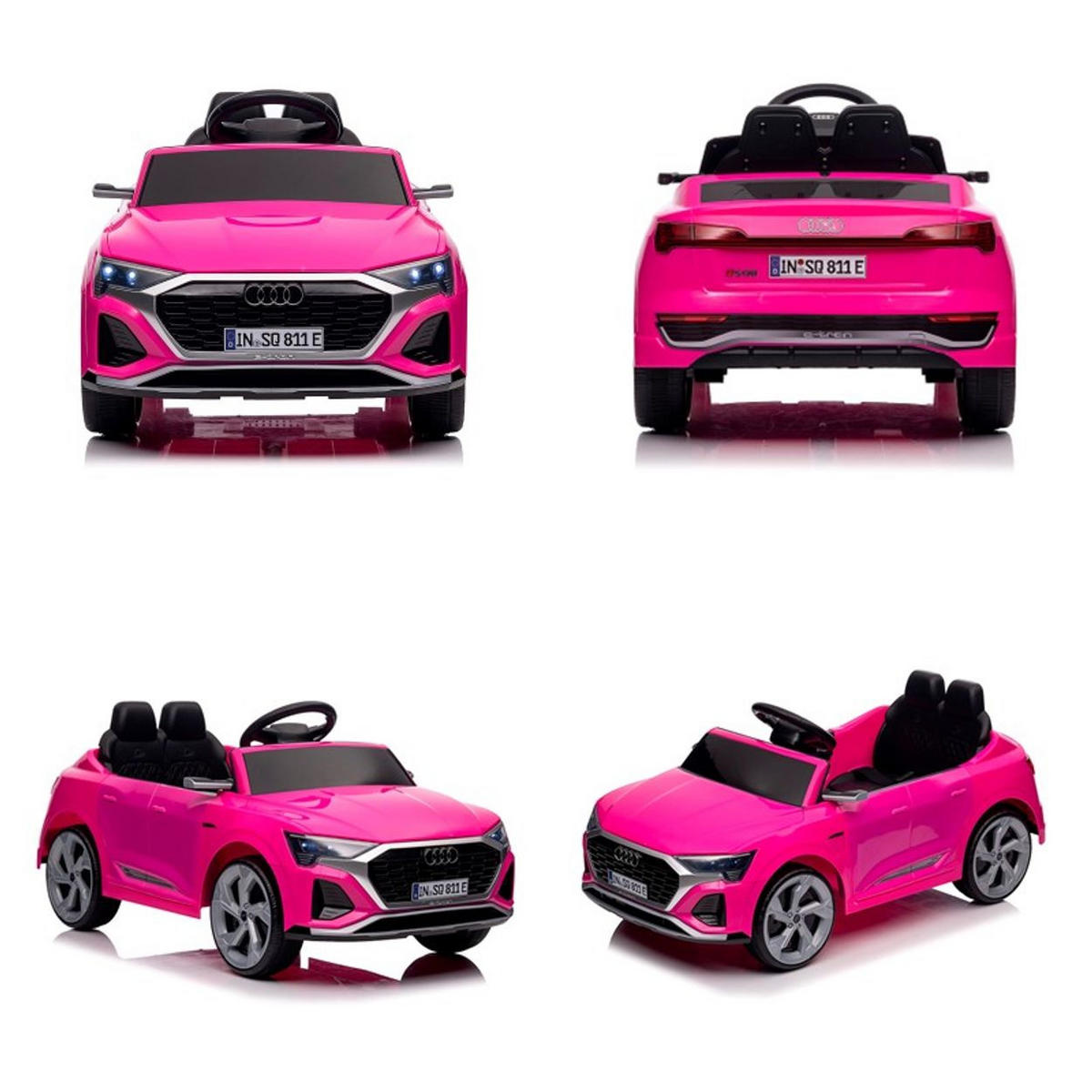 ELEKTROAUTO SUV Audi SQ8 pink Fernbedienung Doppelmotorantrieb Gurt - Rosa, Kunststoff (98/58/43cm) - Chipolino