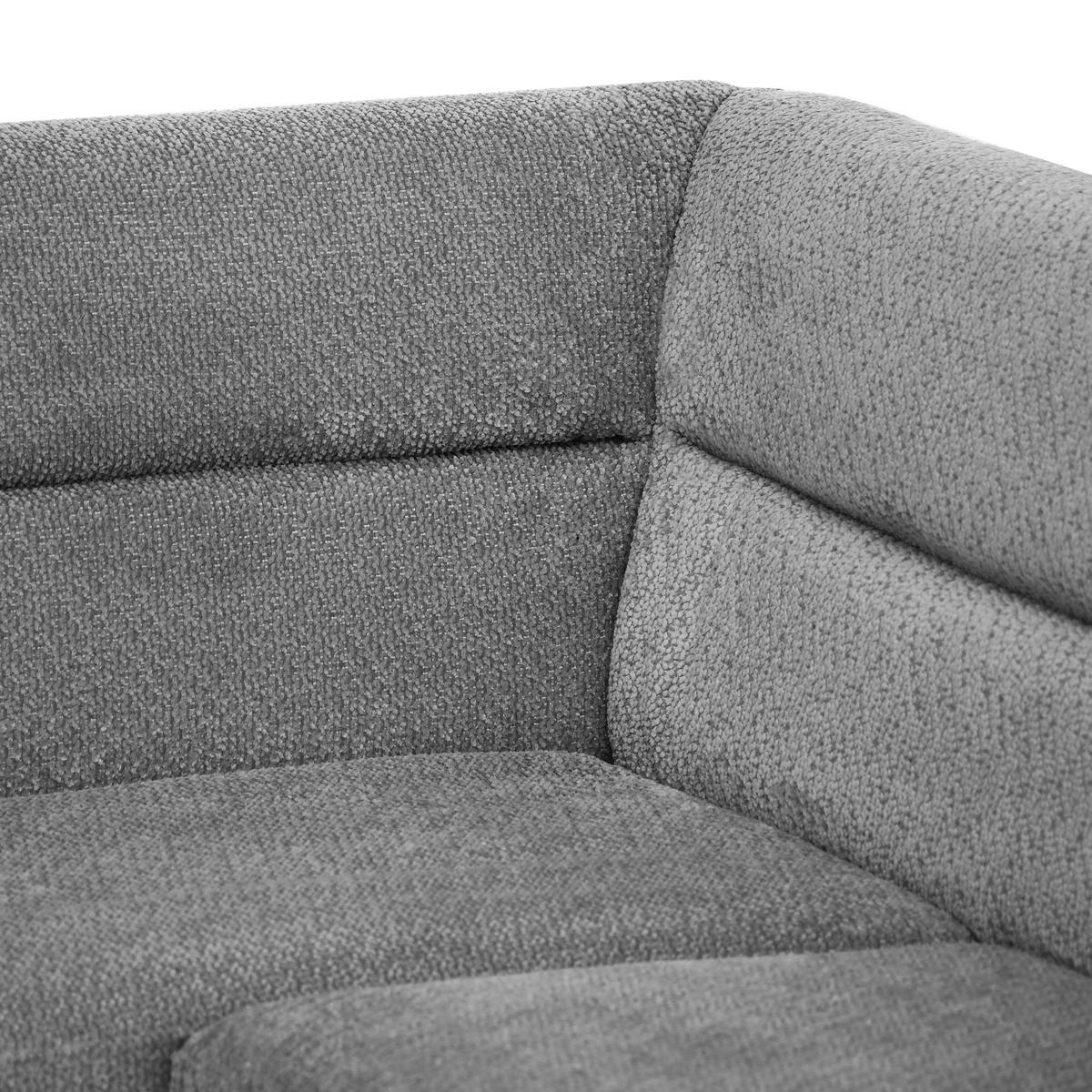 ECKBANK Cresto 212x173 cm, mit Metallbeinen, Egon-Stoff, Hellgrau - Hellgrau/Schwarz, Metall (212/173cm) - Beautysofa