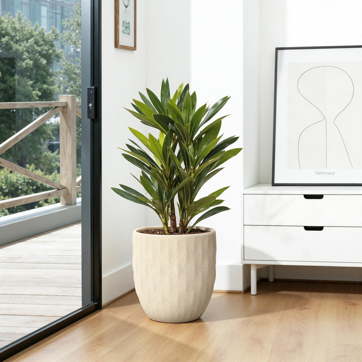 BLUMENTOPF apricotfarben, Ø 32 × H 34 cm - Weiß, Keramik (34cm)