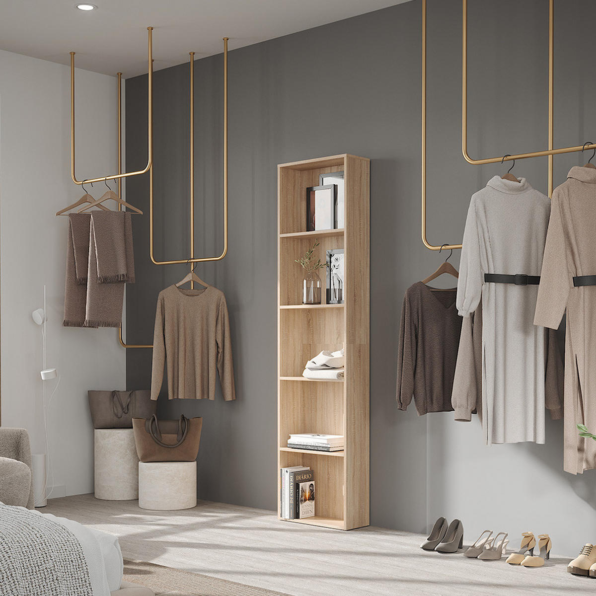SEITENREGAL Elmo, Sonoma, 50 x 200 cm - Sonoma Eiche, Holzwerkstoff (50/200/20cm) - Vicco