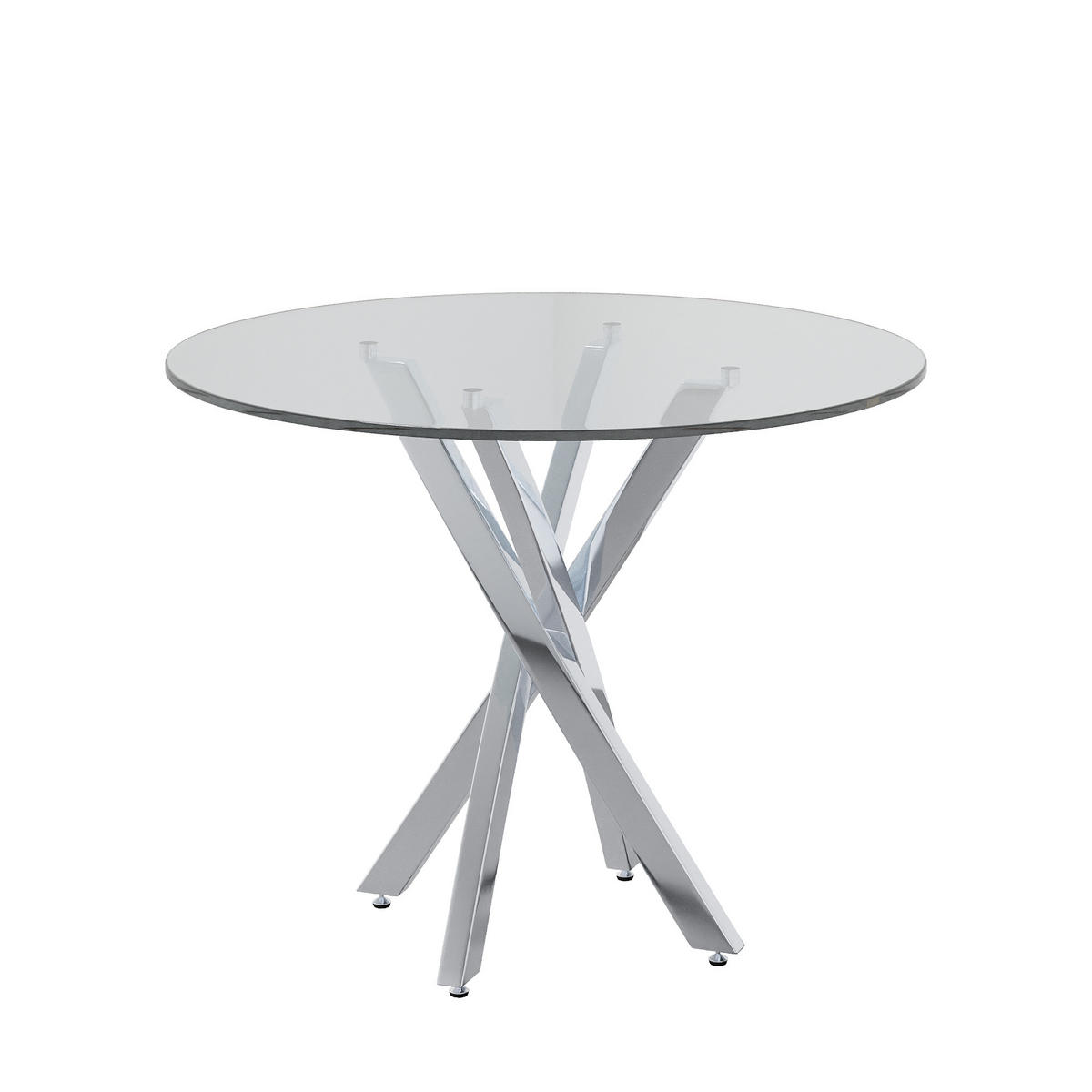 GLASESSTISCH 80/80/75 cm in Silber – modern für 2–4 Personen - Silberfarben, Glas (80/80/75cm) - BEAOK