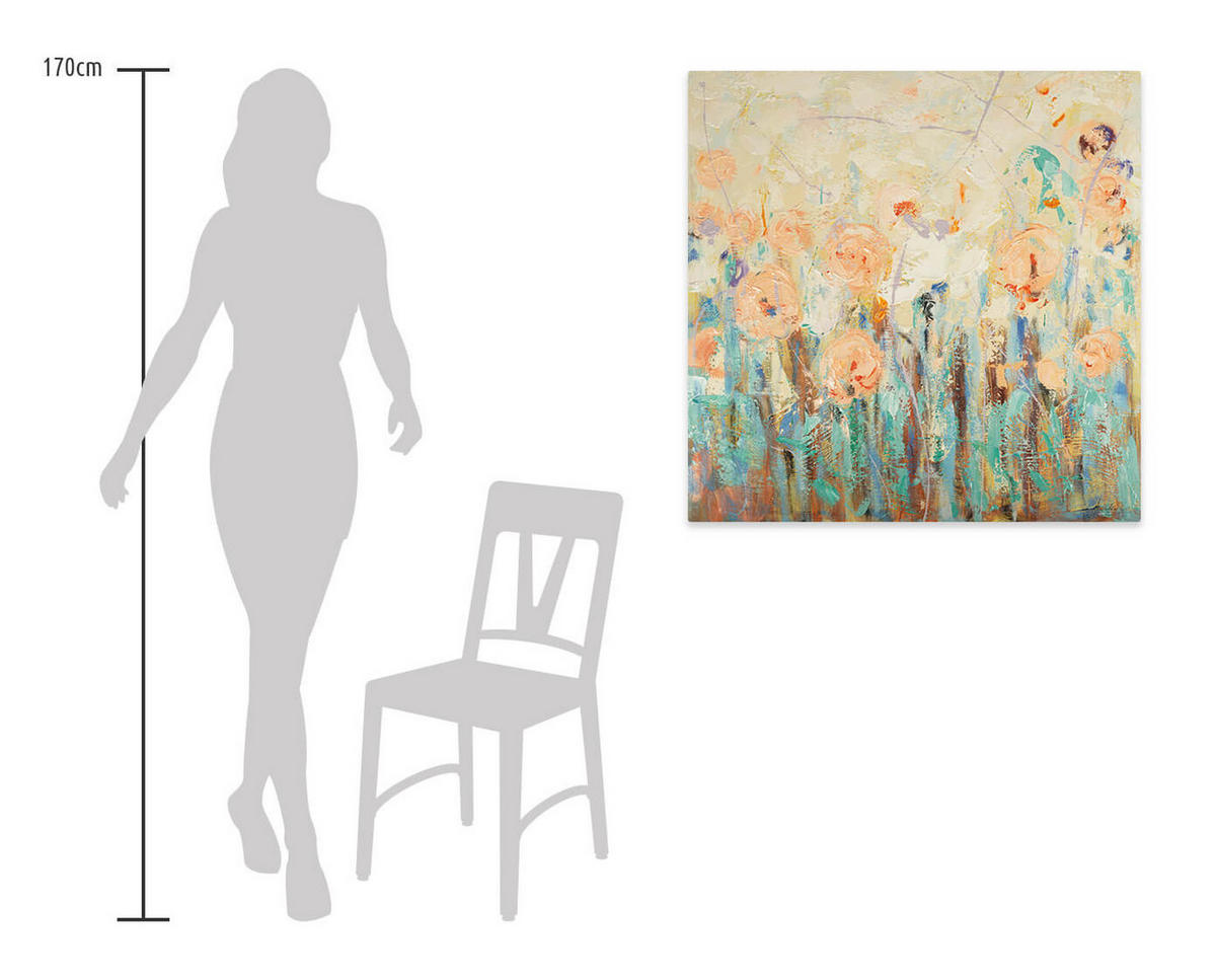 ACRYLBILD HANDGEMALT 90/90 cm - Multicolor, Holz/Textil (90/90cm) - KUNSTLOFT