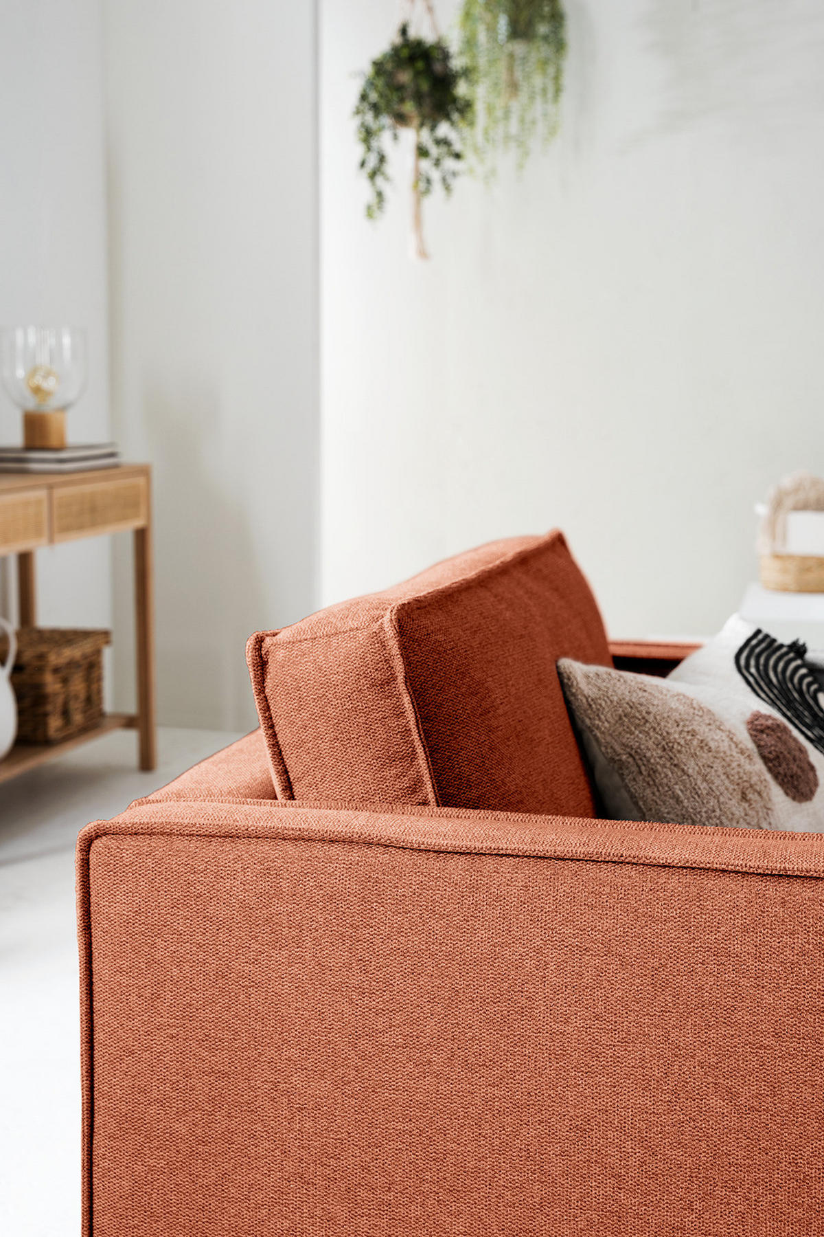 XL SESSEL - Terracotta/Schwarz, Wellpappe/Textil (117/81/96cm) - home24