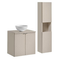 BADMÖBEL-SET 4Teile - Viva Cashmere V BM162 in Kaschmir/Matt - Kaschmir, Holz (60/57/40cm)