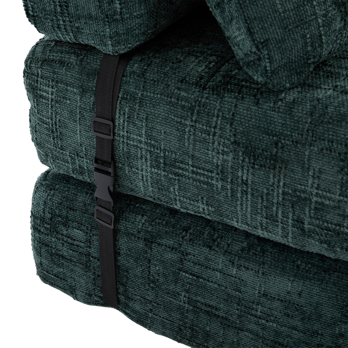 SCHLAFSESSEL Smaragdgrün mit Kissen, Chenille - Grün, Textil/Metall (79/57/79cm) - CHICFURN