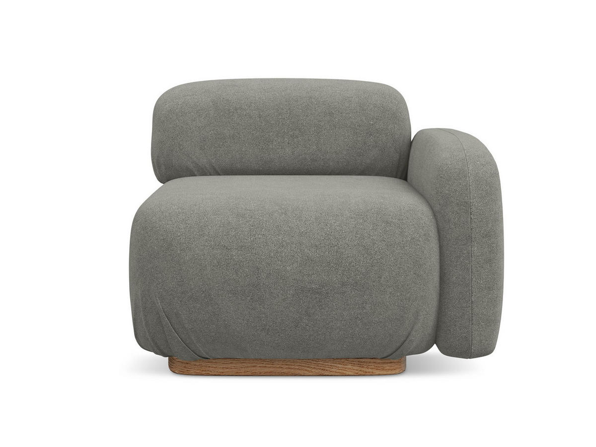 SOFAELEMENT Rechts Bouclé Stoff Beige - Greige/Beige, Holz/Textil (95/73/95cm) - Makamii