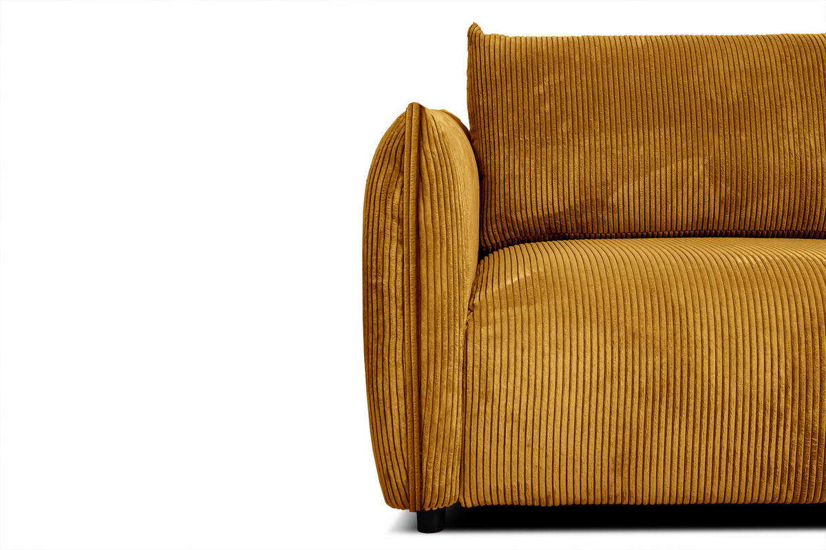 ECKSOFA TAUER 5-Sitzer, honig - Schwarz/Honig, Holzwerkstoff/Kunststoff (292/174cm) - Courtois Laville