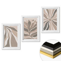 WANDBILDER 3er-Set - 20x30 cm Weißer Rahmen - Abstrakte Pflanzenmuster - Weiß, Kunststoff (20/30cm) - ArtPrintCave