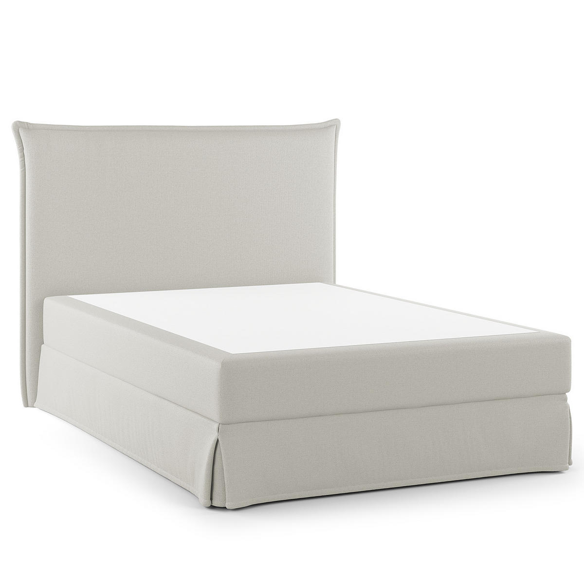 BOXSPRINGBETT mit Husse - Platinfarben, Textil (140/200cm) - home24