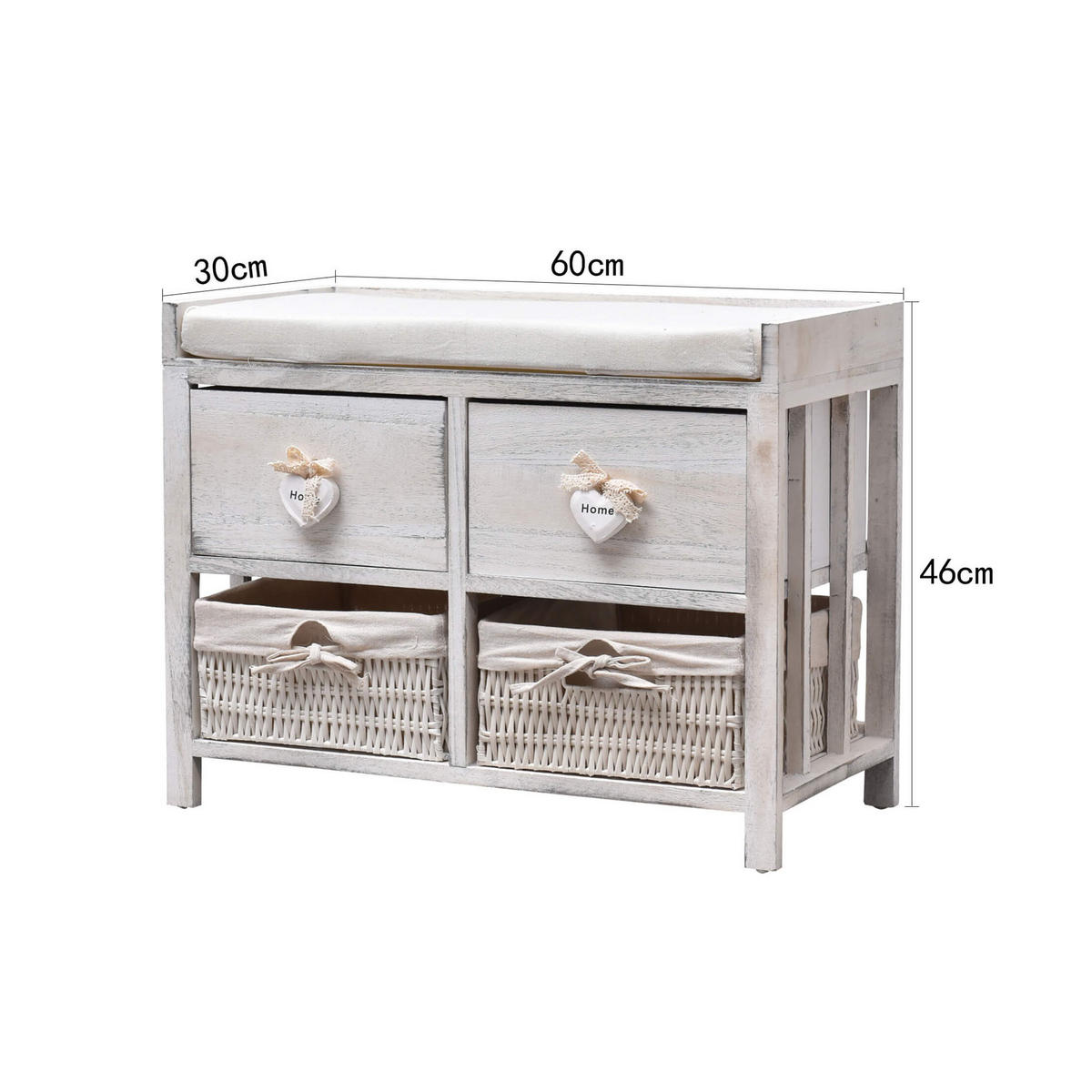 AUFBEWAHRUNGSBOX Weiß 30/30/46 cm - Weiß, Holz (30/46/30cm) - Mobili Rebecca