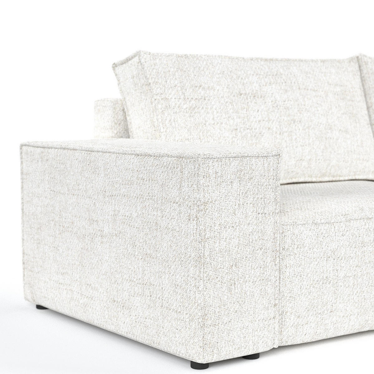 ECKSOFA CAVO mit Schlaffunktion Creme im Neve Stoff - Creme/Schwarz, Holz/Holzwerkstoff (255/148cm) - AltaBeds