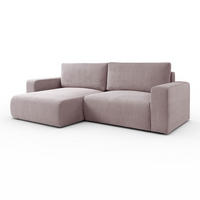 ECKSOFA OPERA L-Form mit Schlaffunktion und Bettkasten, Poso 27 - Rosa, Textil (247/143cm) - Lookway