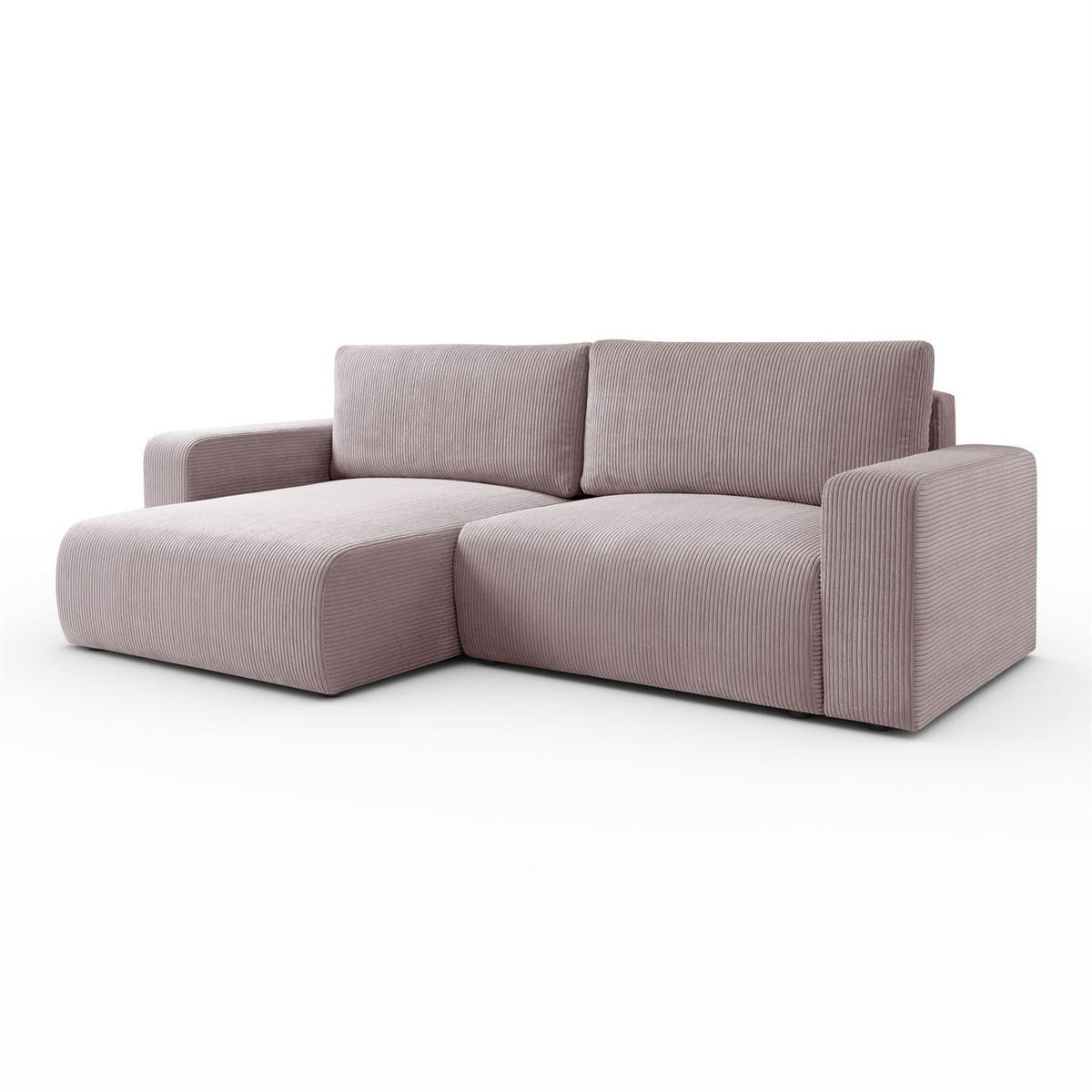 ECKSOFA OPERA L-Form mit Schlaffunktion und Bettkasten, Poso 27 - Rosa, Textil (247/143cm) - Lookway