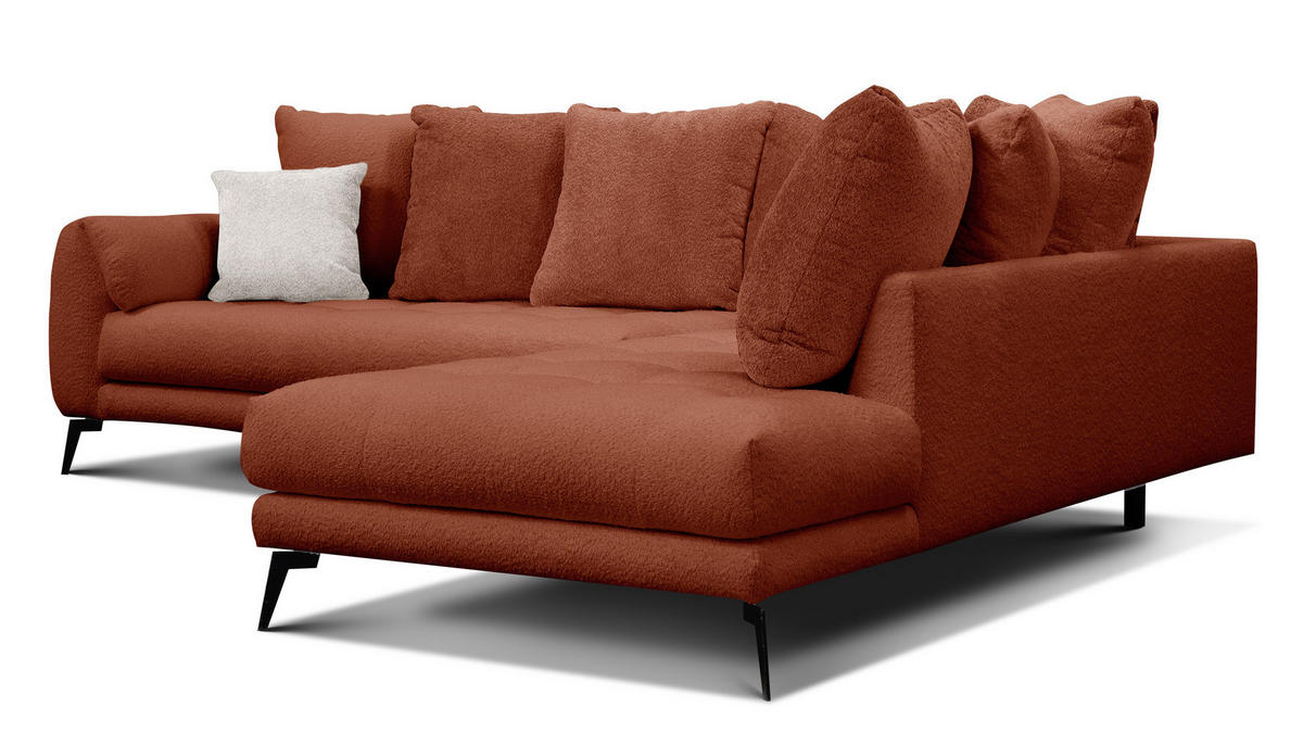ECKSOFA CALME 5-Sitzer, dunkelorange - Dunkelorange, Holz/Textil (294/229cm) - Courtois Laville