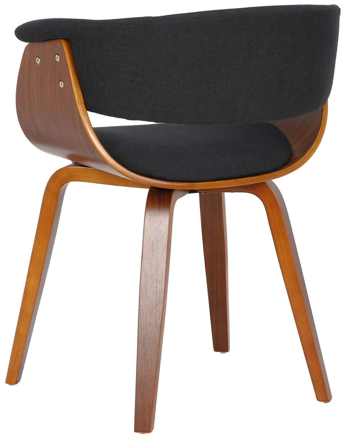 STUHL Stoff Schwarz - Walnussfarben/Schwarz, Holz/Textil (60/75/55cm) - CLP