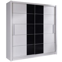 SCHIEBETÜRENSCHRANK BERONA XII - 204,4×215×62,5 cm mit Regalen & Kleiderstange Weiß - Weiß, Holzwerkstoff (204.4/215/62.5cm)