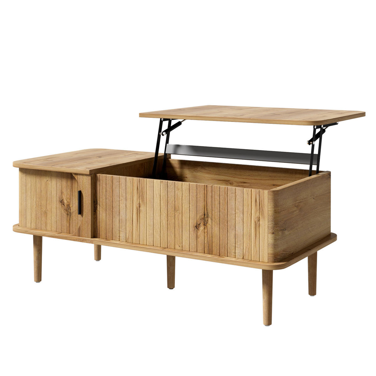 KONFERENČNÍ STOLEK Retro s výklopnou deskou, přírodní, 100 × 48 × 55,5 cm - přírodní, kompozitní dřevo (48/100/55.5cm) - Urban Meuble
