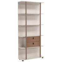 BÜCHERREGAL Boreo aus Metall mit 2 Schubladen, 90 cm, Kaschmir+Hellbraun - Kaschmir/Hellbraun, Metall (90/200/26cm) - Beautysofa