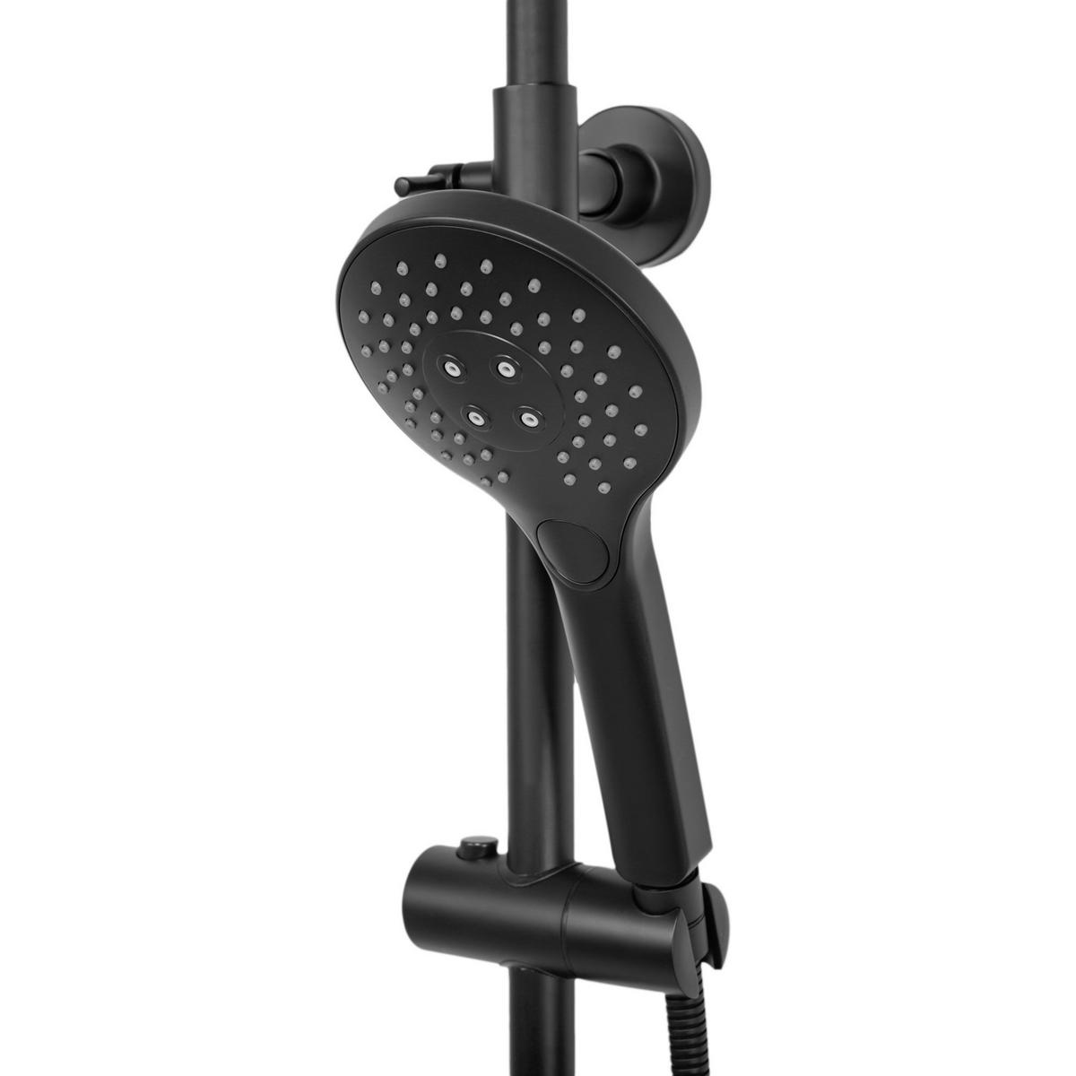 DUSCHGARNITUR Mit Thermostat Rea Vincent Black - Schwarz, Metall (27/123.5/48cm) - REA