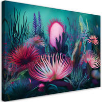 LEINWANDBILD Korallenriff Ozean Meer 60x40cm - Türkis, Textil (60/40cm) - Feeby