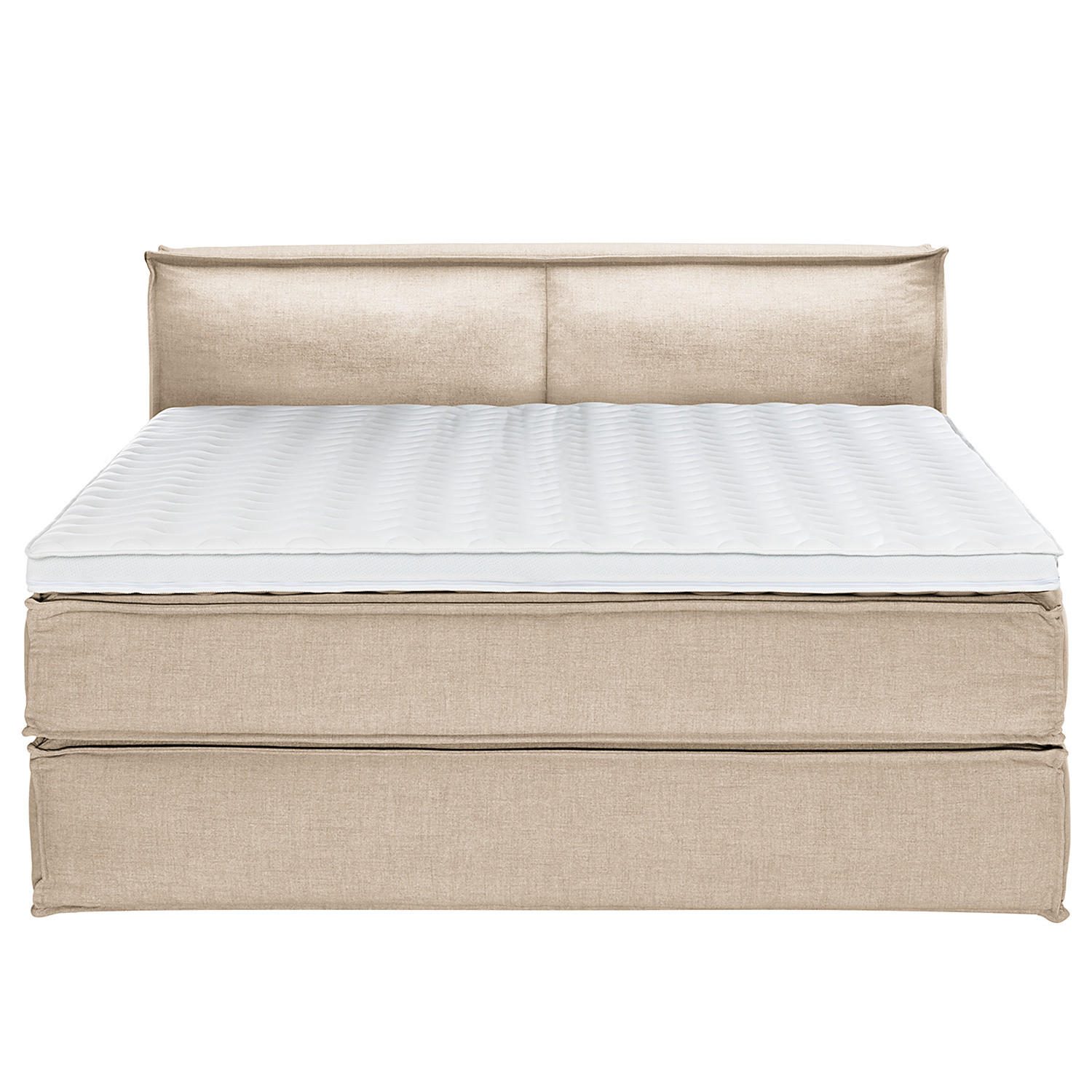 BOXSPRINGBETT mit Kopfteil - Premium - Beige, Textil (180/200cm) - home24