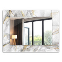 SPIEGEL 80 x 60 cm Rechteckig mit Aufdruck - Hellgrau, Glas (80/60/0.4cm) - TULUP