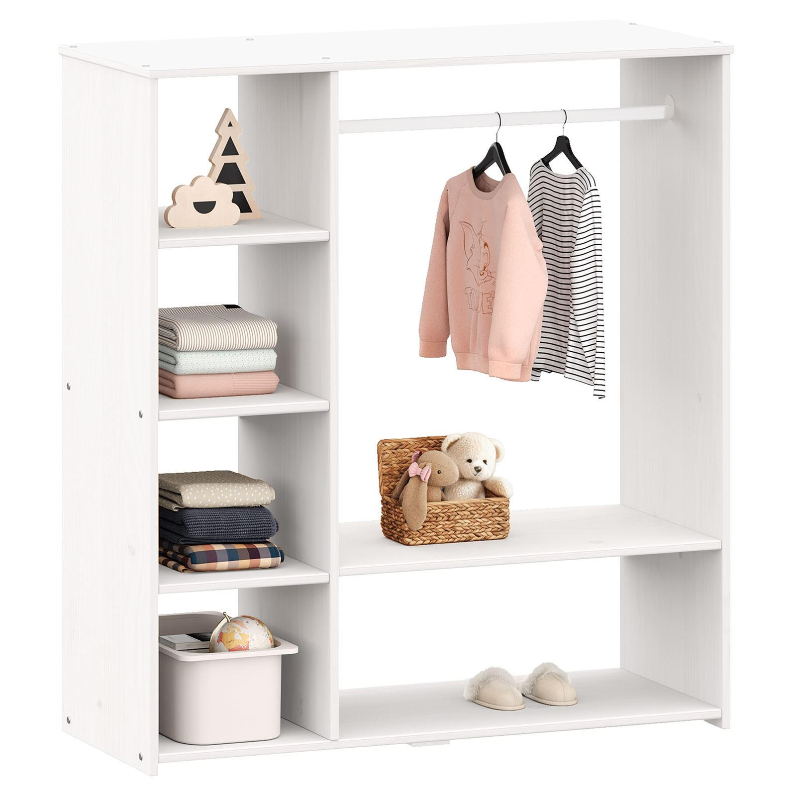 KINDERSCHRANK RAFAEL - Weiß, Holz (105/114/40cm) - IDIMEX