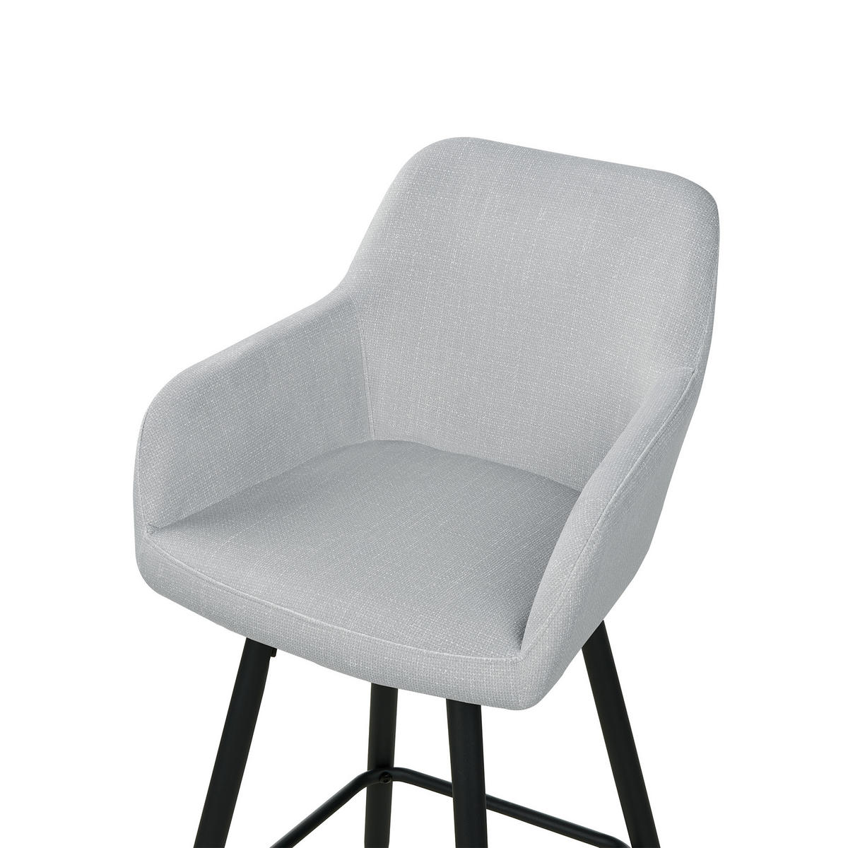 BARSTUHL 2er-Set Samtstoff hellgrau Casmalia - Schwarz/Grau, Textil (50/104/55cm) - Beliani