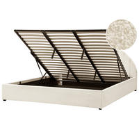 BETT mit Stauraum 180/200 cm Cremeweiß Chadenet - Weiß, Textil (180/200cm) - Beliani