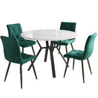ESSGRUPPE DE-39166 runder Tisch mit 4 Stühlen Grün - Grün, Holzwerkstoff (100/75/100cm) - ComfortXL