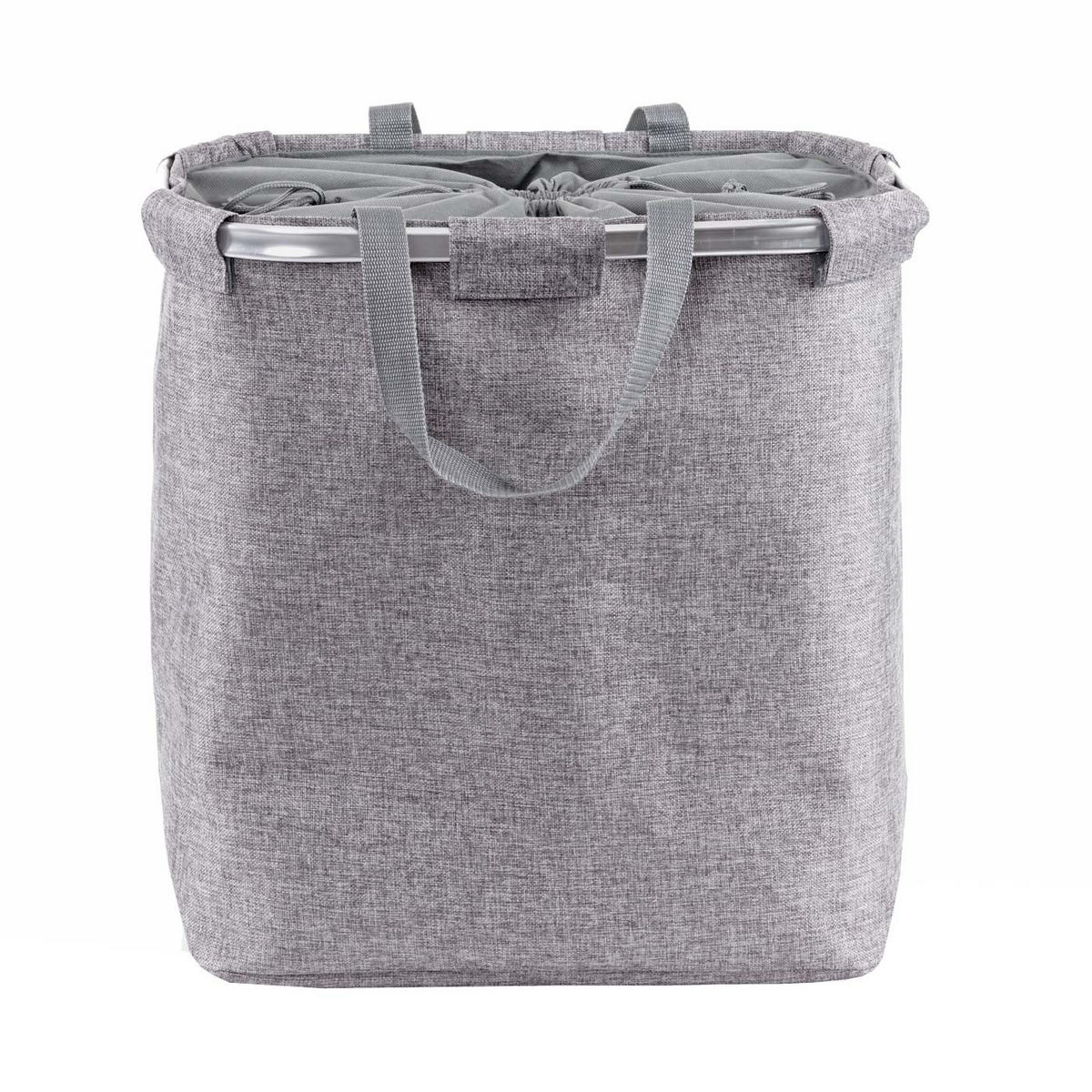 KOŠ NA PRÁDLO Sivý - sivá, textil (52/54/32cm) - MCW