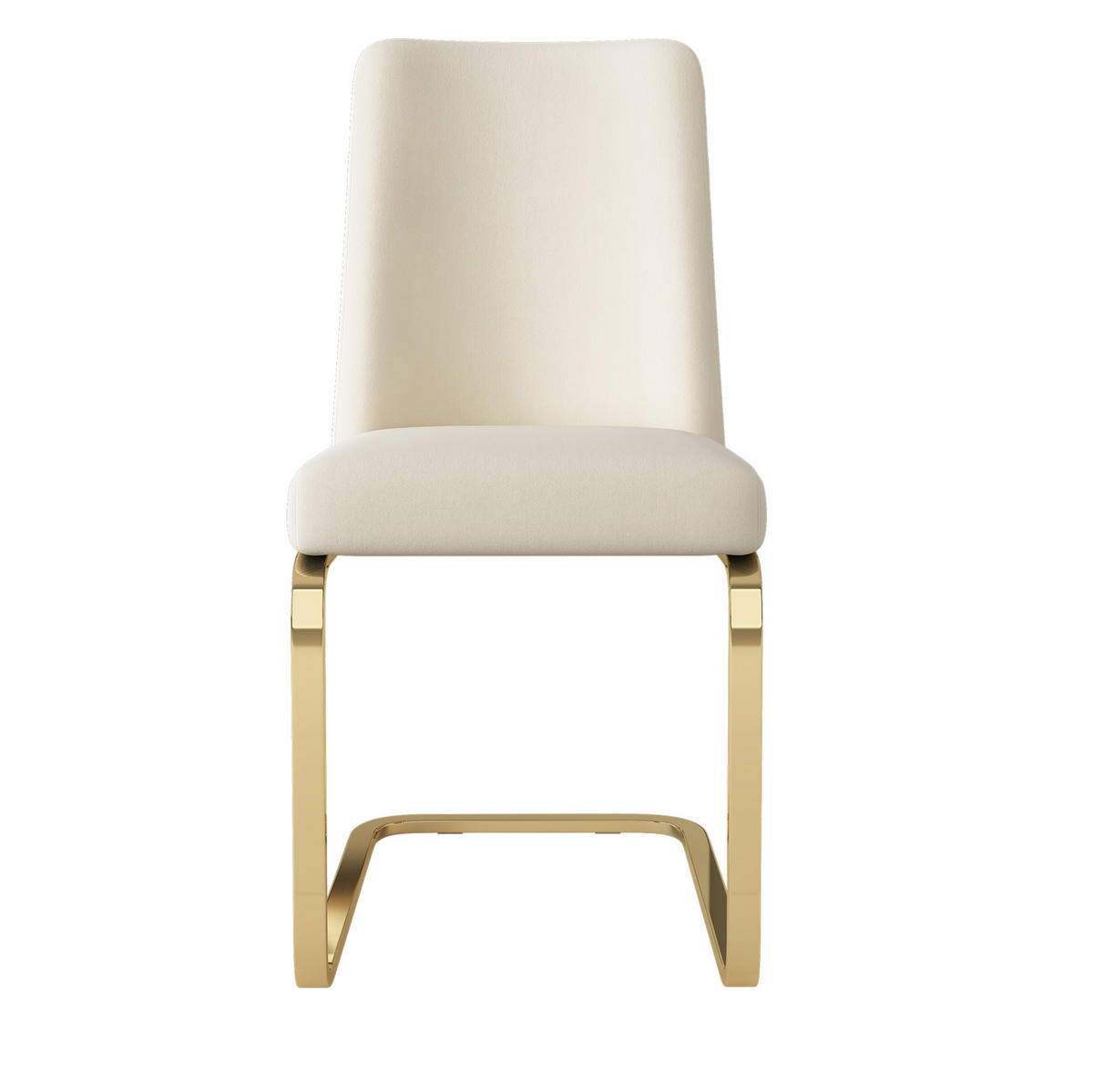 ESSZIMMERSTUHL Samt Beige mit Metallbeinen 6er-Set - Beige, Metall (45/88/52.2cm) - Meubliv