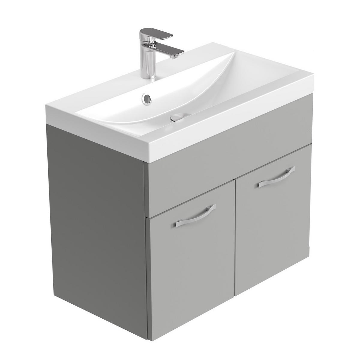 BADMÖBEL-SET Montreal 3 Teile Grau Matt - 60 x 35 x 51 cm - Grau, Holz (60/53/35cm) - Badplaats