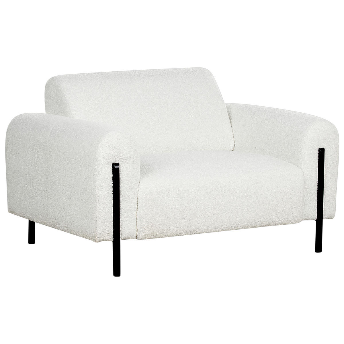 SESSEL Weiß Askim - Schwarz/Weiß, Textil (123/79/95cm) - Beliani