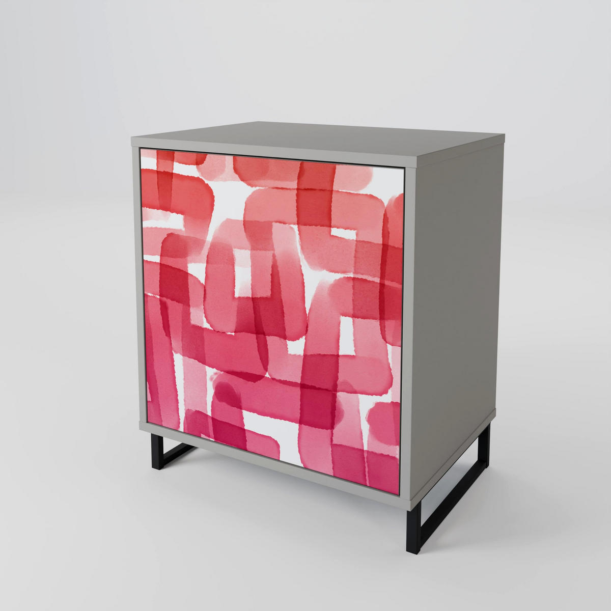 SIDEBOARD KALEIDOSCOPIC CUBISM, Grau, 57,5x42x57,5 cm, Ohne Füße - Multicolor/Grau, Holzwerkstoff (57.5/57.5/42cm) - SpaceRebels