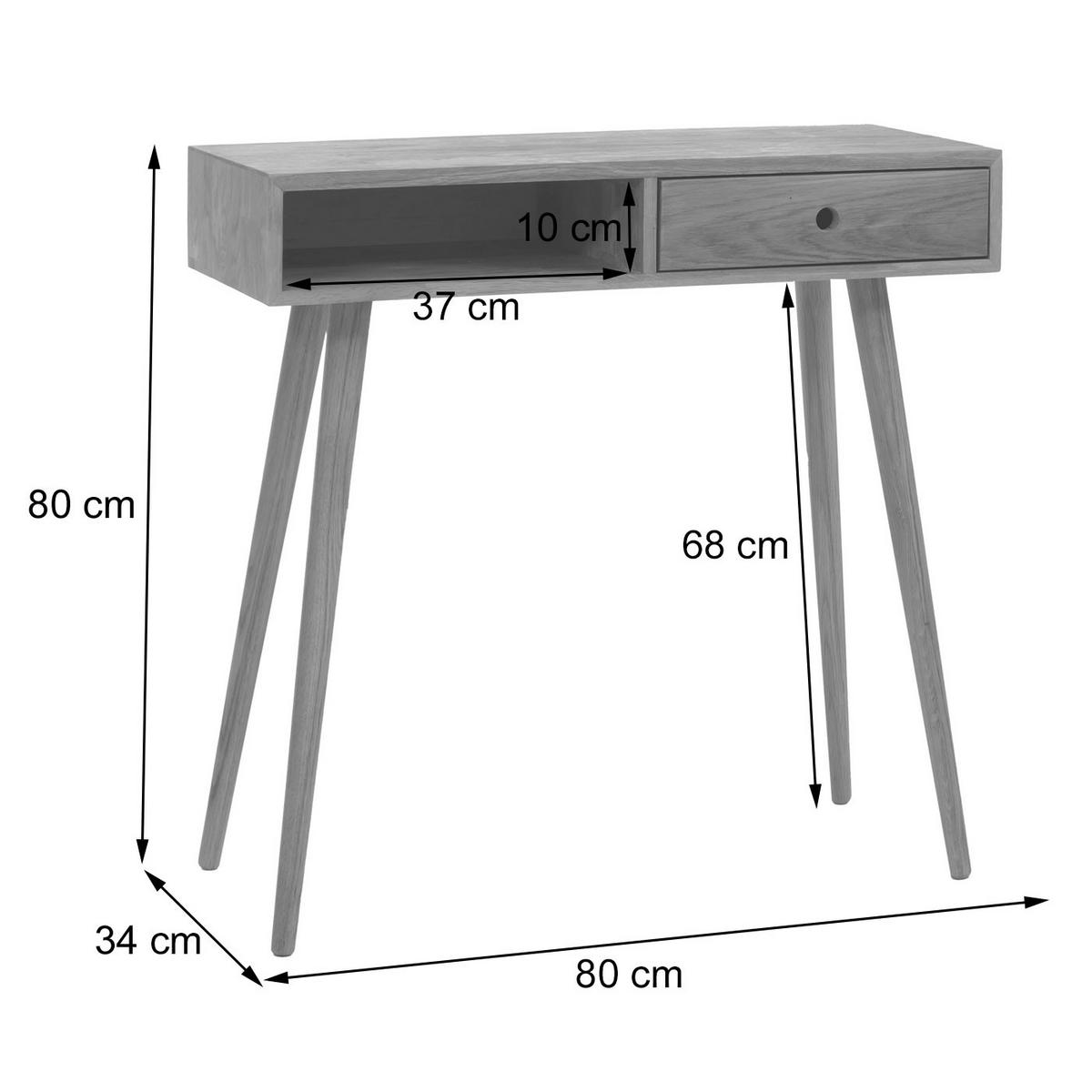 KONSOLENTISCH rechteck Braun - Braun, Holz (34/80/80cm) - MCW