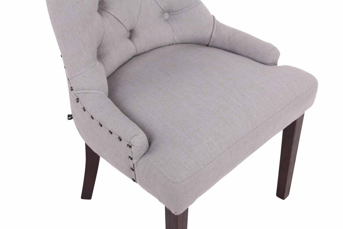 ESSZIMMERSTUHL Aboli Stoff, antik Grau - Dunkelbraun/Grau, Holz/Textil (55/92/58cm) - TPFLiving
