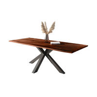 ESSTISCH POLLY - Schwarz/Braun, Holz/Metall (100/300/77cm) - SAM