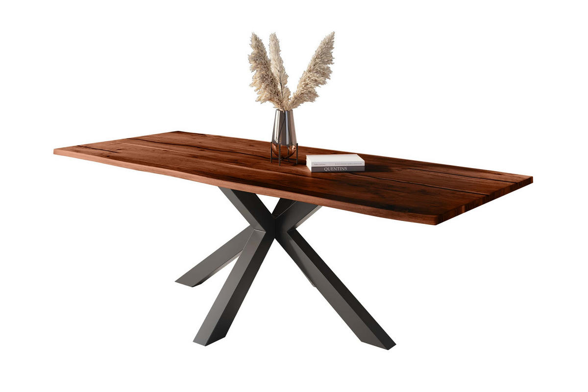 ESSTISCH POLLY - Schwarz/Braun, Holz/Metall (100/300/77cm) - SAM