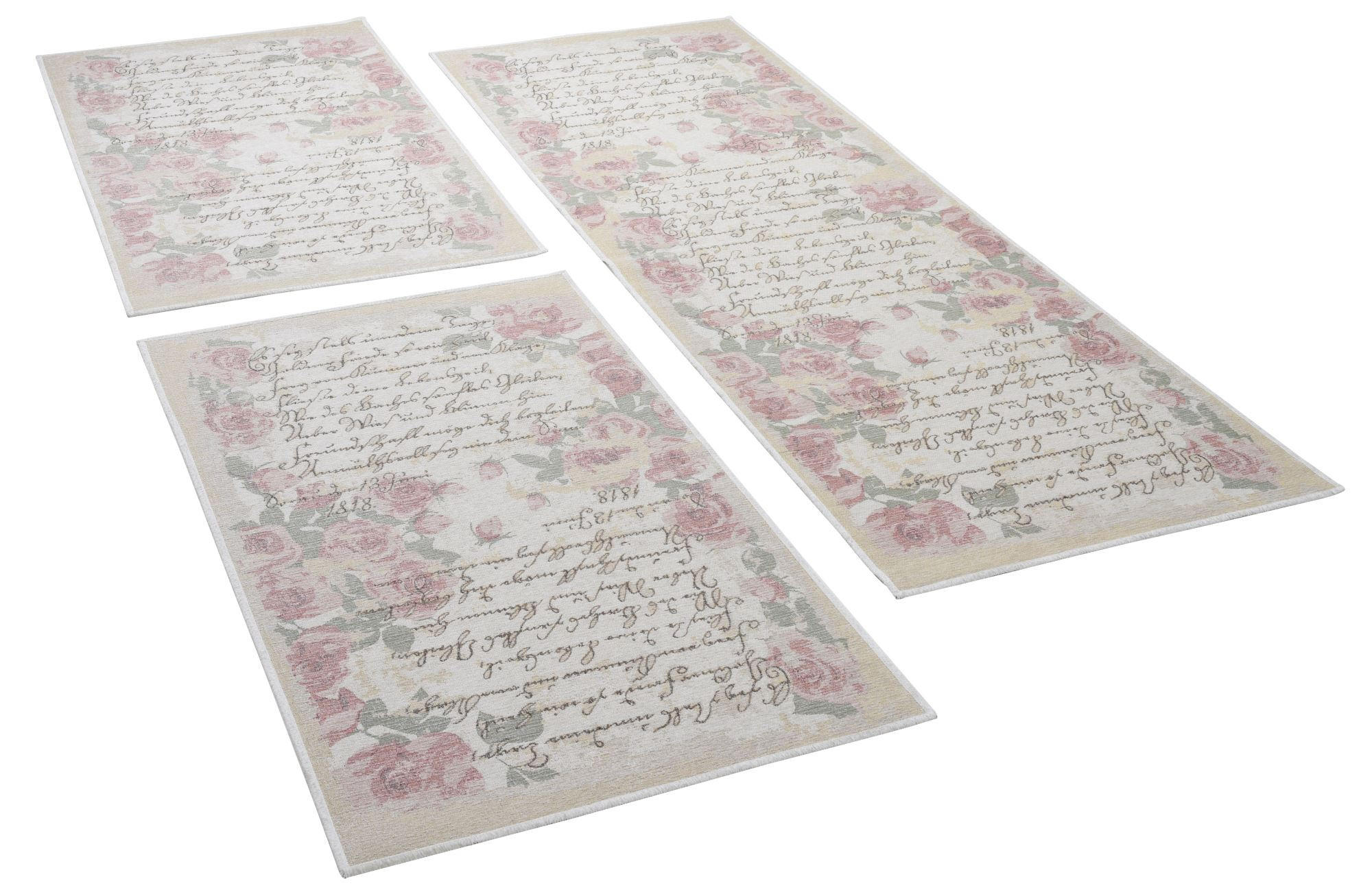 FALCHWEBTEPPICH Flomi Paris Bettumrandung 70x440 cm - Rosa, Textil (70/440cm) - THEKO