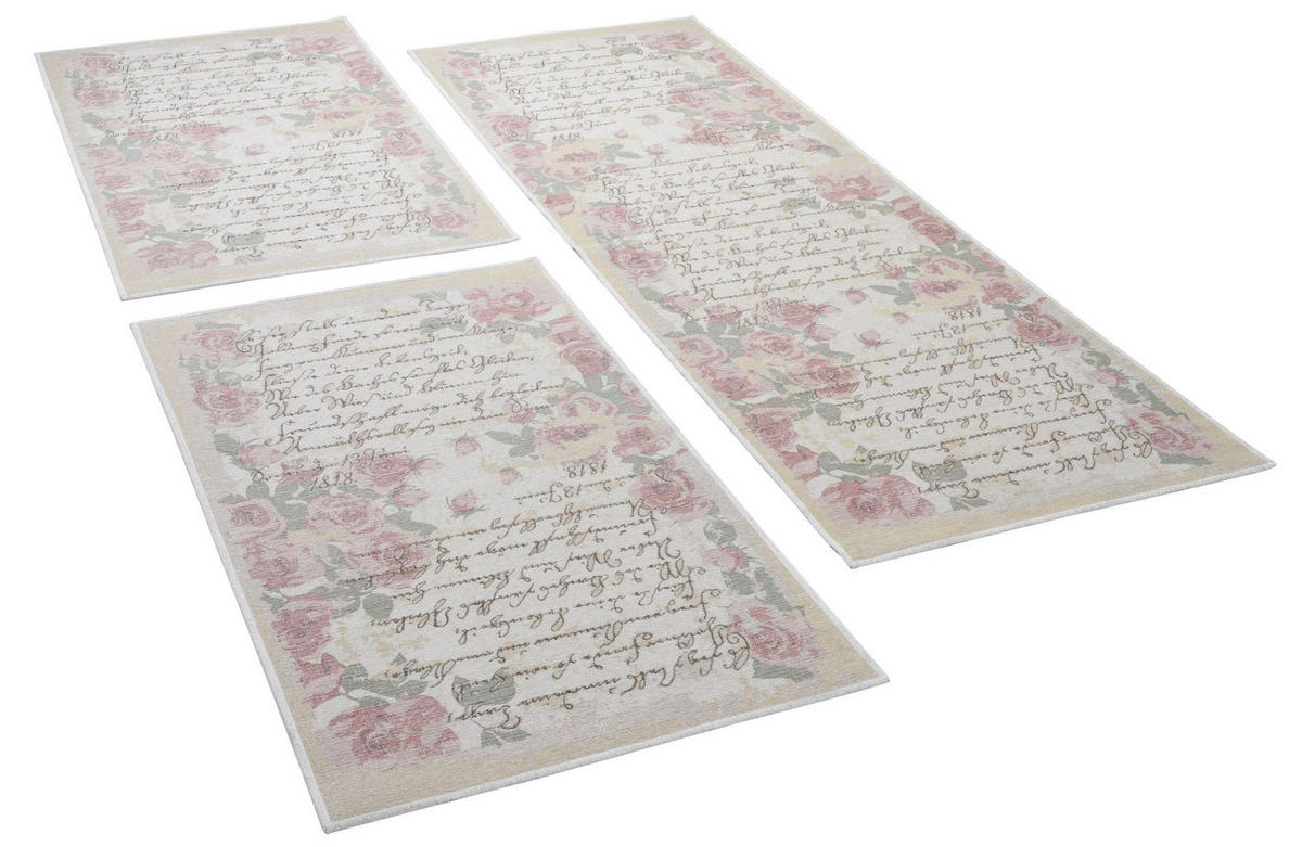 FALCHWEBTEPPICH Flomi Paris Bettumrandung 70x440 cm - Rosa, Textil (70/440cm) - THEKO