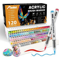 ACRYLSTIFTE Set 120 Farben Brush Tip Wasserfest - Multicolor, Kunststoff (1.3/1.3/13.4cm)