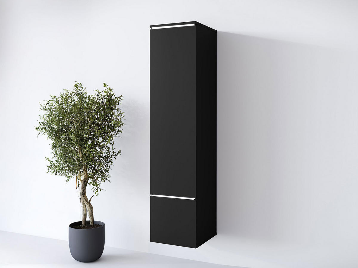 HÄNGEVITRINE Vera 001 mit LED Beleuchtung - Alufarben/Graphitfarben, Holzwerkstoff/Kunststoff (30/130/33cm) - MIRJAN24