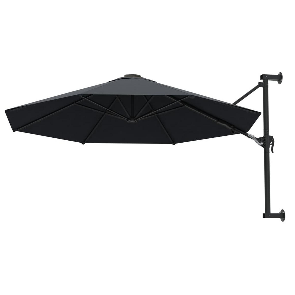 SONNENSCHIRM Zur Wandmontage Mit Metall-Mast 300 Cm Anthrazit - Anthrazit, Textil (300/300cm) - vidaXL