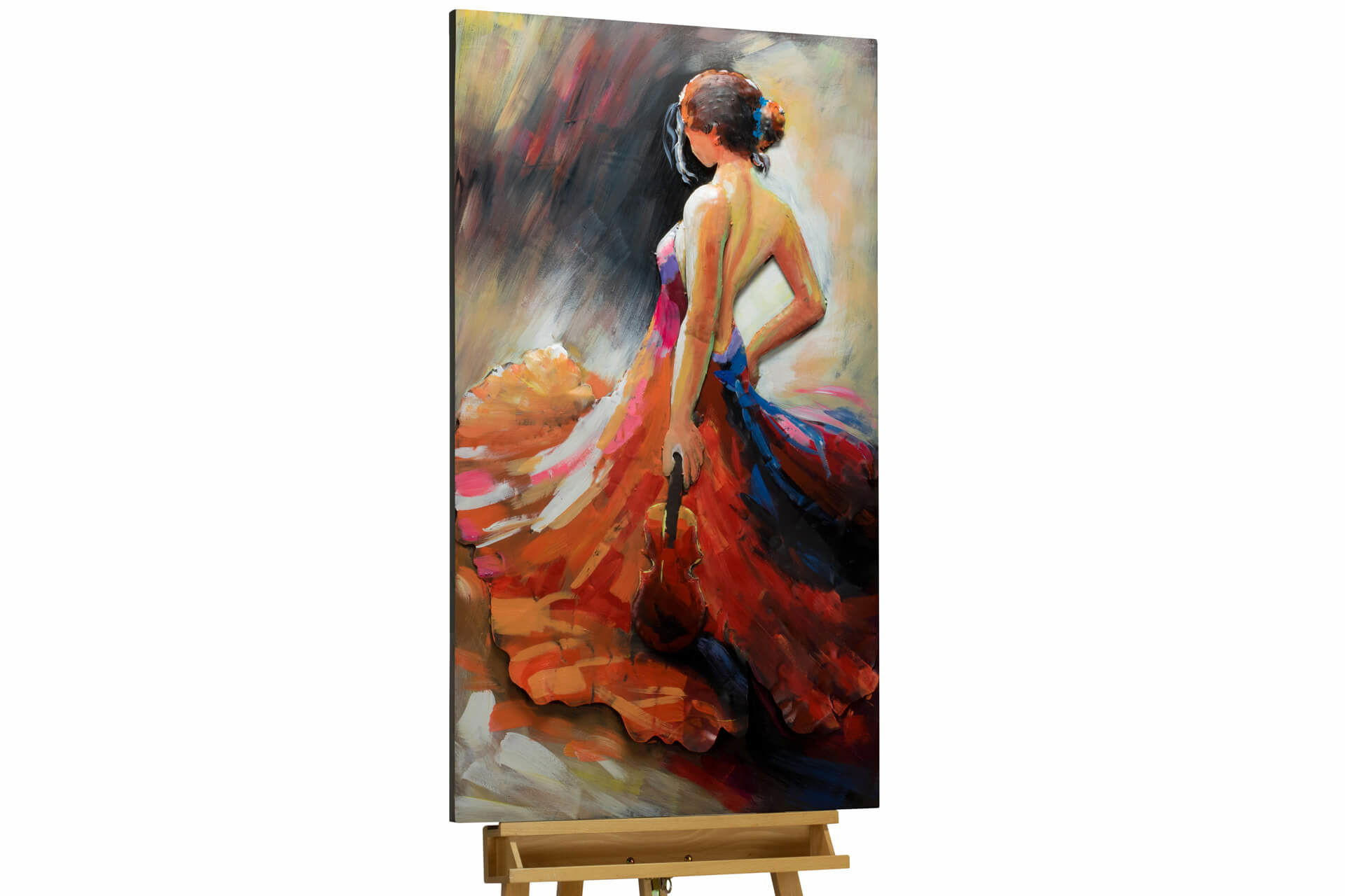 METALLBILD Bunt 66/114 cm - Rot/Multicolor, Metall (6/114cm) - KUNSTLOFT