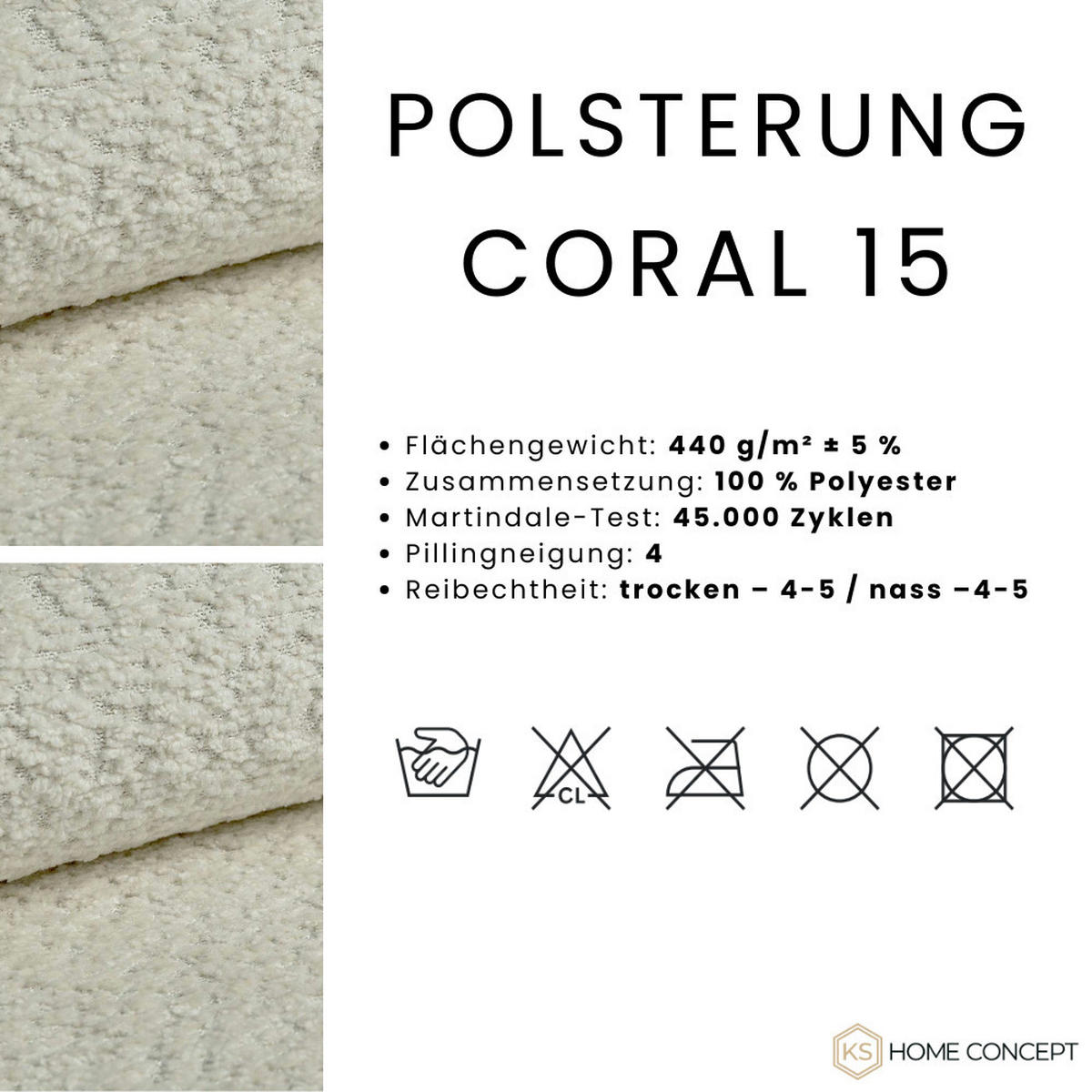 ECKSOFA BOSTON ecru mit Schlaffunktion und Bettkasten - Ecru/Schwarz, Kunststoff/Textil (227/145cm) - KS Home Concept