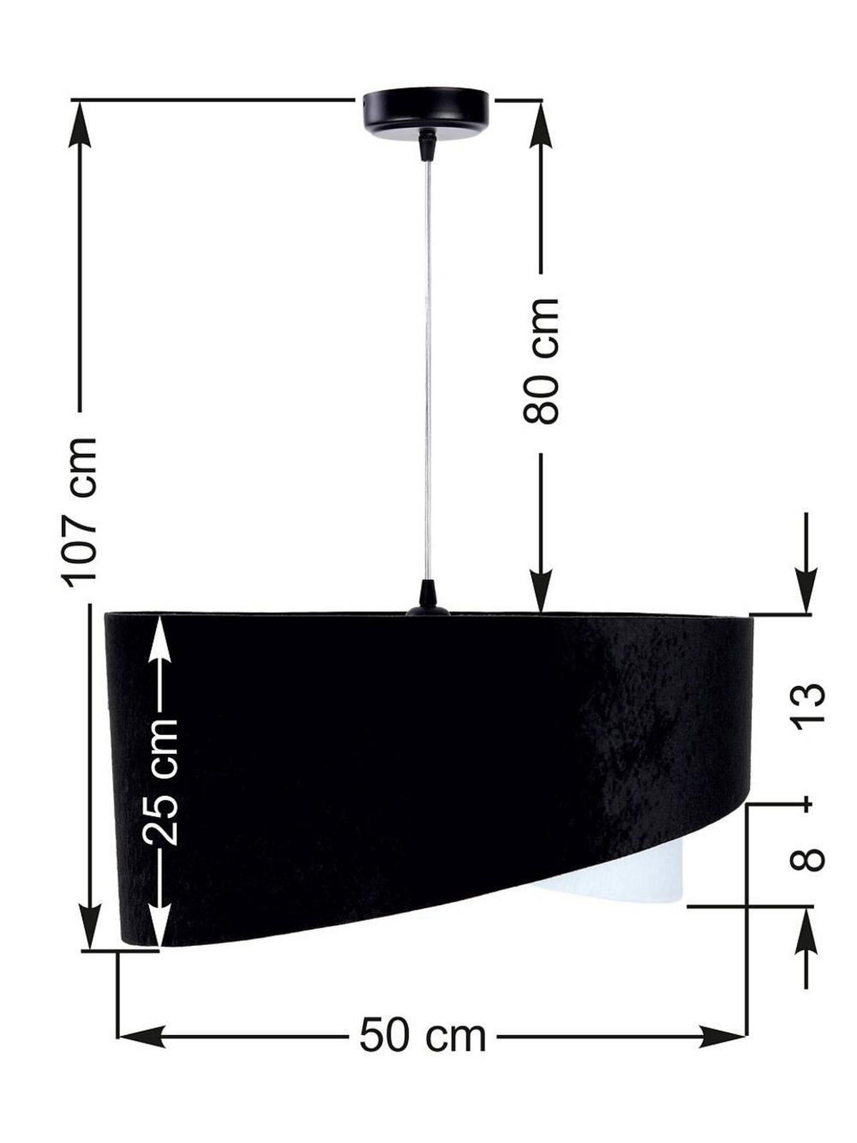 HÄNGELEUCHTE Schwarz 50/23 cm - Weiß, Kunststoff (50/1.3/23cm) - ONZENO