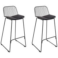 BARSTUHL 2er-Set Metall Schwarz Pensacola - Schwarz, Metall (49/99/49cm) - Beliani