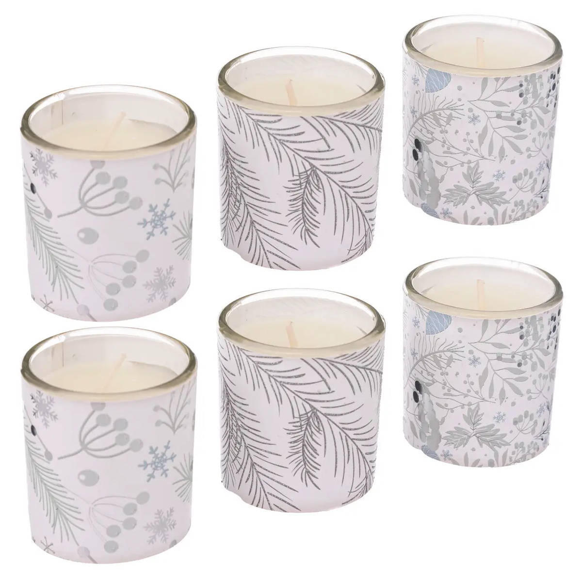 DUFTKERZEN Weihnachtsmotiv 4,5 cm 6er-Set - Weiß, Glas (4.7/5/4.7cm) - Atmosphera Createur d´interieur