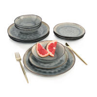 TAFELSERVICE CAPRI GRAU - 12 teilig aus Steingut - Grau, Keramik (35.4/33/36.29cm) - Sänger